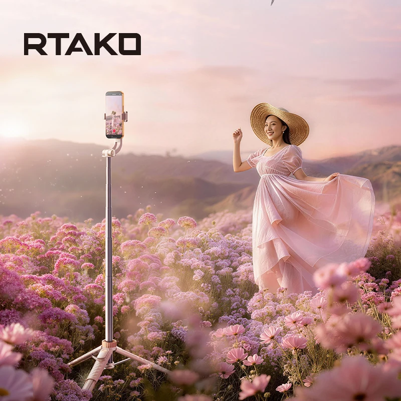 

RTAKO Mini Selfie Stick Tripod Portable Handheld Phone Stand 720 Degree Rotation Universal For Smart Phone Vlog Travel Concert