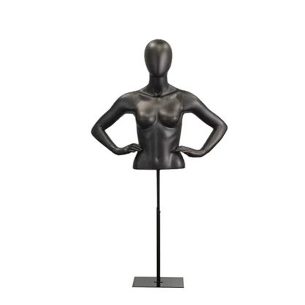 Real Half Plastic Female Hand Cloth Art Mannequin for Sewing Man,Body Large Stand Display, Muscle Movement Iron Base,E212