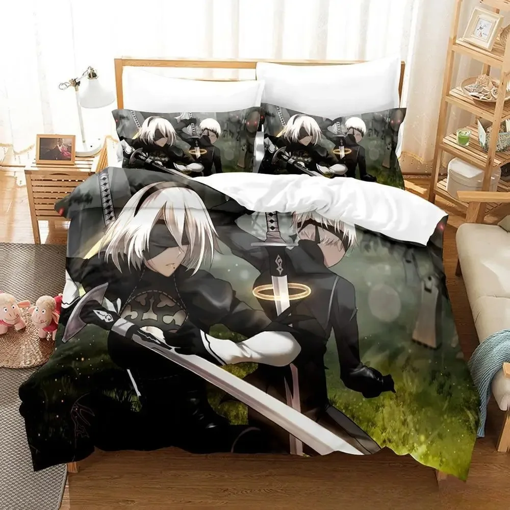 

Game NieR Automata Bedding Set Single Twin Full Queen King Size Bed Set Adult Kid Bedroom Duvet cover Sets Anime Bed Sheet Set