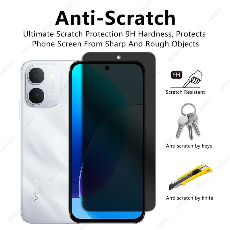 

Tempered For vivo Y500s Glass Privacy Screen Protector For vivo Y500s 5G Anti Glare Glass Anti-spy Glass Camera Lens Protector