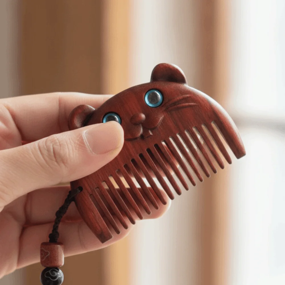 Head Oil Massager Wooden Wooden Hair Comb Wood Massager Pocket Detangling Comb Massage Comb Hair Care