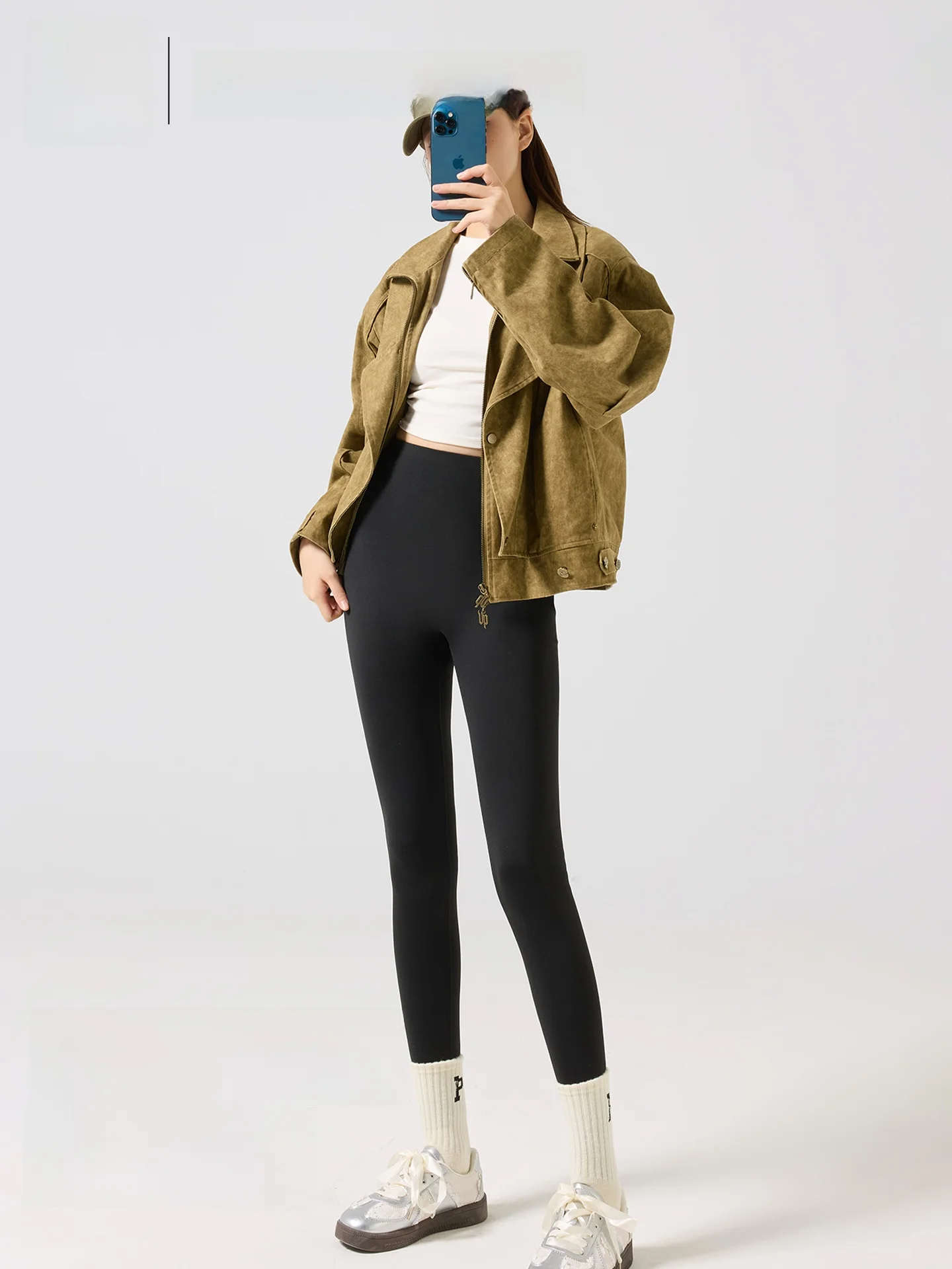 

Брюки для йоги из коровьей кожи с высокой талией, женская осенне-зимняя верхняя одежда, повседневные леггинсы для людей