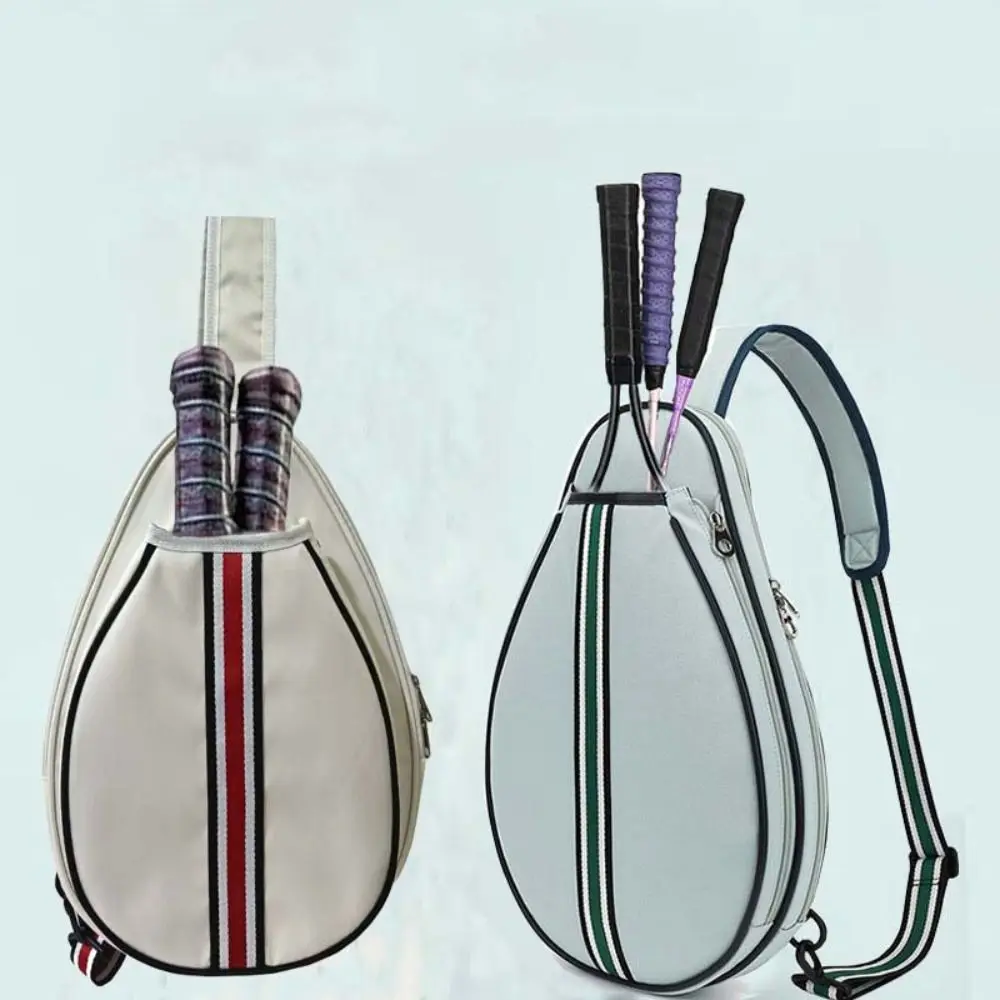 

Zipper Closure Tennis Racket Bag Large Capacity Oxford Cloth Tennis Crossbody Bag Adjustable Strap Waterproof
