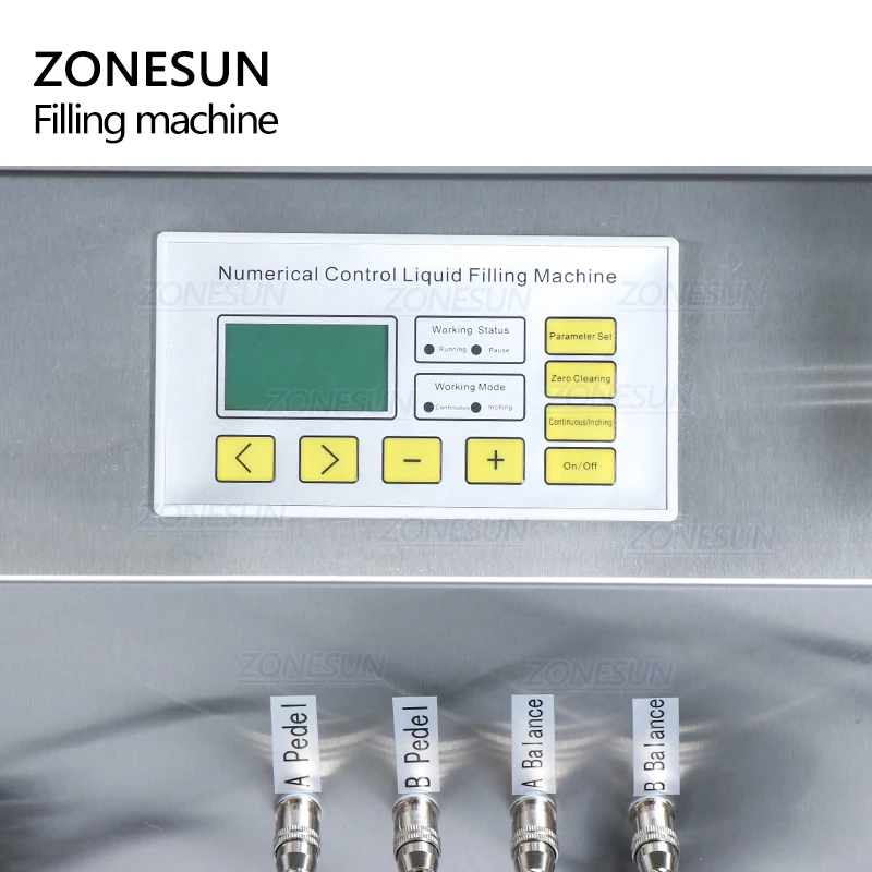 ZONESUN ZS-GP262W Double Heads Gear Pump Soybean Edible Oil  Bottle Engine Oil Filler Liquid Filling Weighing Machines