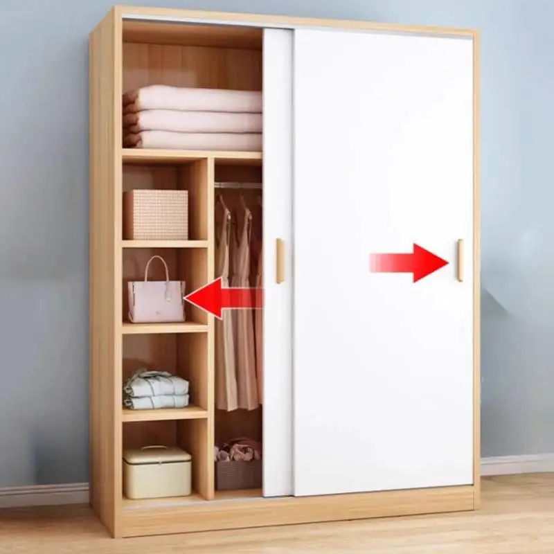 

Luxury White Wooden Wardrobe Nordic Storage Sliding Doors Wardrobe Clothes Organizer Armario Ropero Dormitorio Bedroom Furniture