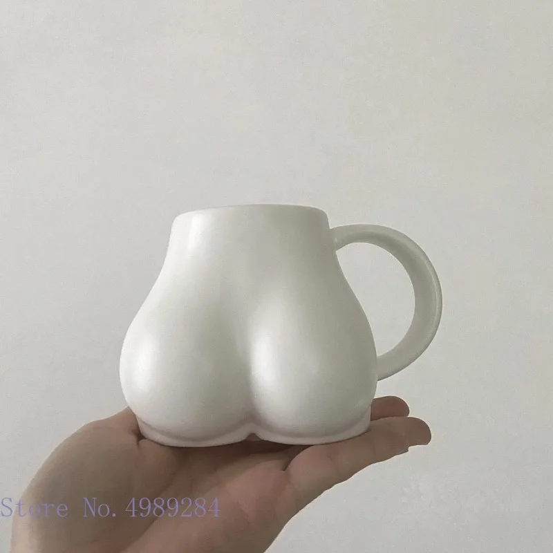 Creative Ceramic Mug Milk Taste Butt Body Shape Nude Lovely Cup Handle Design Desktop Storage Home Decoration Coffee Cups
