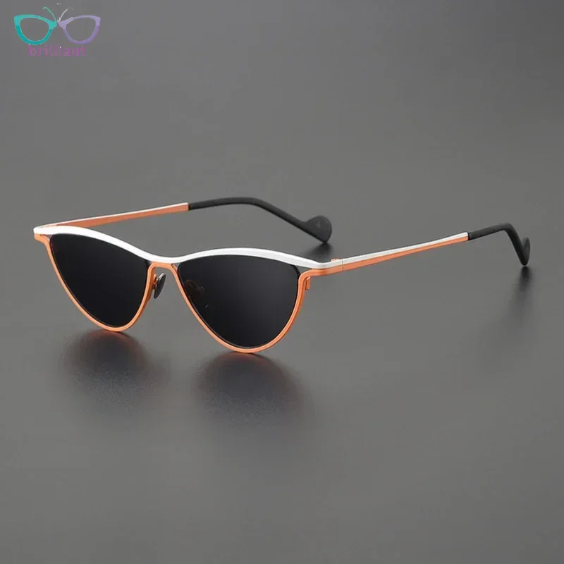 2024 Women Fashion Polarized Sunglasses Retro Cat Eyes  Small Frame Inverted Triangle Outdoor Driving UV400 Handmade SUN GLASSES