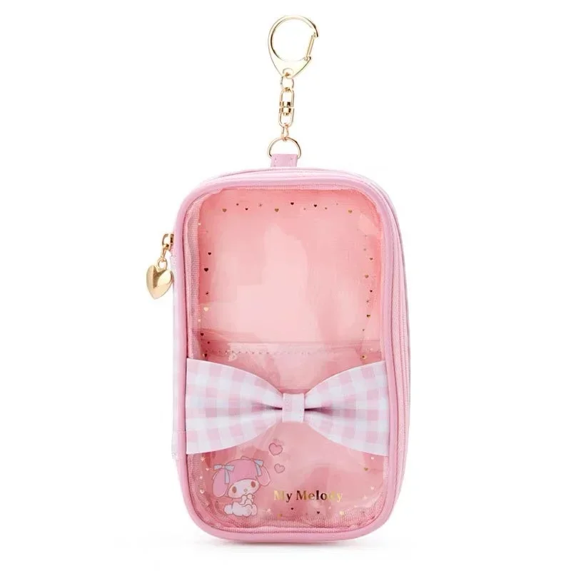 Anime Sanrioed Cartoon PVC Coin Purse Cute My Melody Kuromi Cinnamoroll Hellokittys Storage Bag Kawaii Bag Pendant Gift