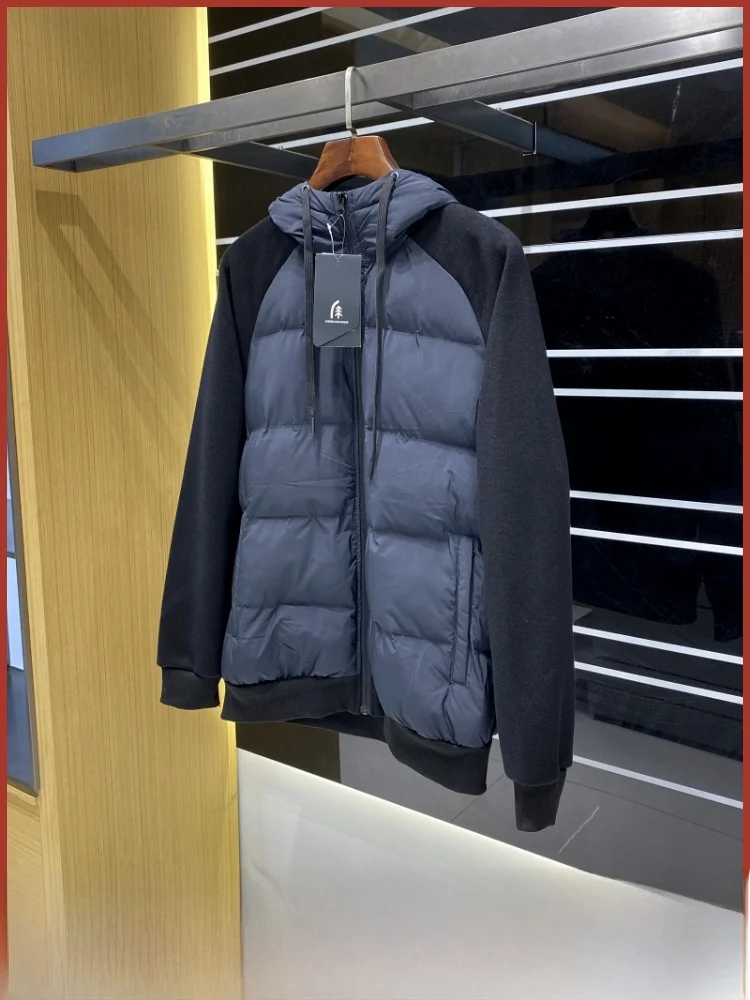 

Outdoor Men's Cotton Jaet with Hood And Polyester Filling Warm Casual All-Match Sle Youth Faion Stand Fit Nylon Fabric