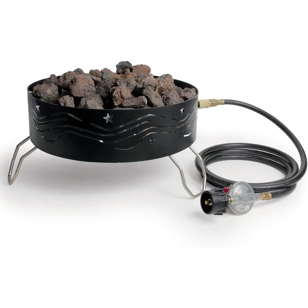 

Portable Campfire Outdoor Propane Heater Compact Fire Pit with Lava Rocks for Camping, Tailgating, and Patios