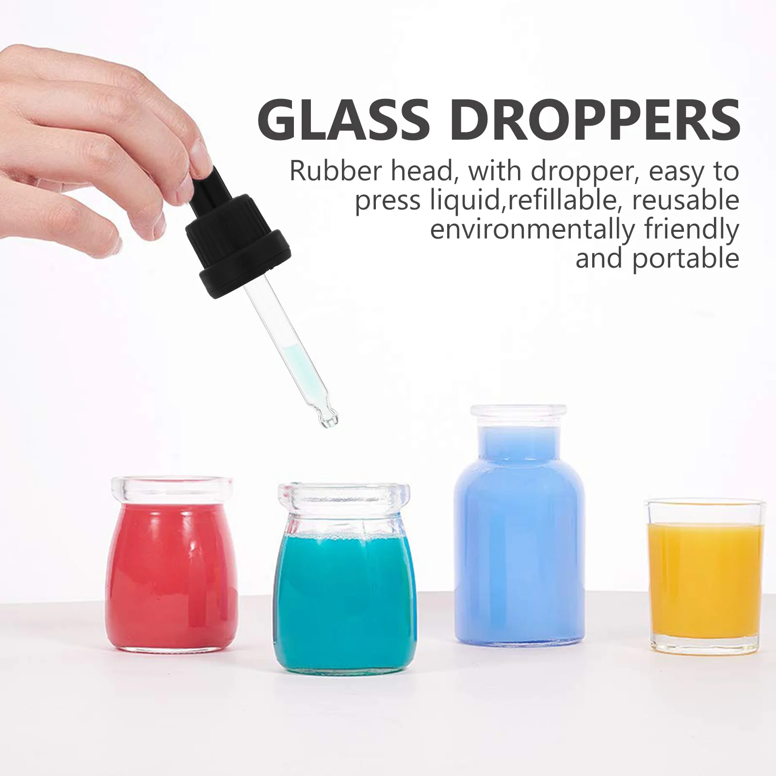 

15Pcs Essential Oil Dropper Caps Glass Eye Dropper for Bottle Replacement Silicone Seal No Odor Safe Long Life Portable