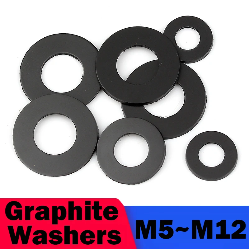 Black Nylon Washer M5 M6 M6.5 M7 M8 M8.5 M10 M12  Hard Plastic Ultra-Thin Insulating Flat Gasket Thickness 0.2mm~1.5mm