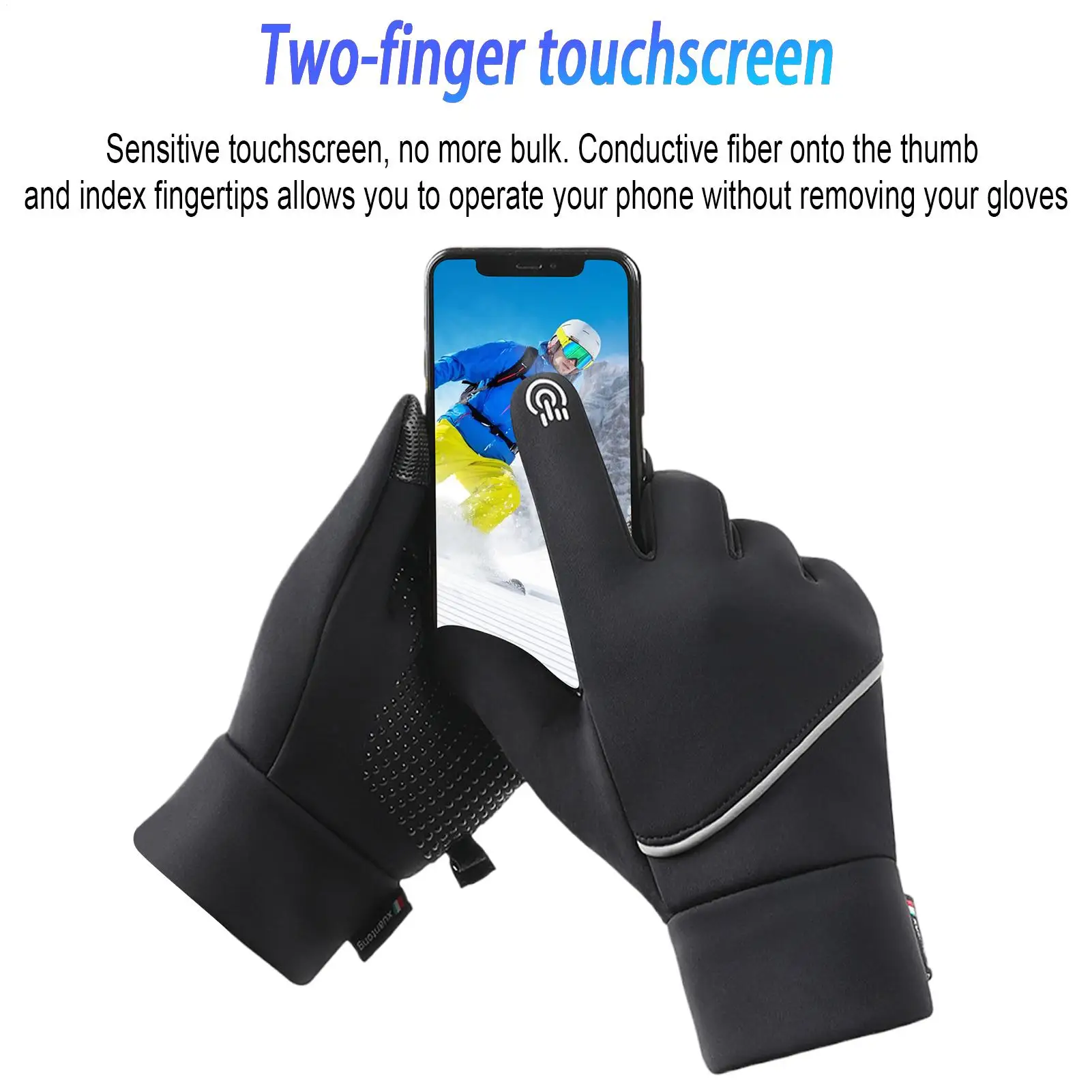 Heated Gloves for Men Windproof Cycling Mittens USB Heating Touchscreen Mittens for Snow Shoveling Driving Mountaineering Skiing