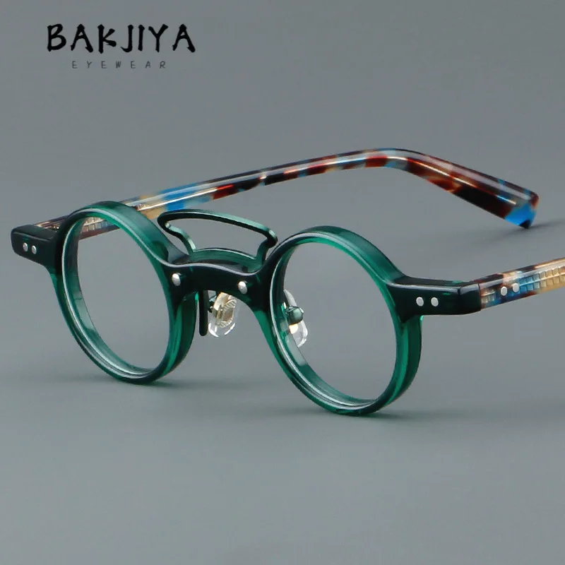 

Personalized Acetate Eyeglasses Retro Frame Japanese Small Circle Designer Men Women Large Face Myopia Presbyopia Glasses Frames