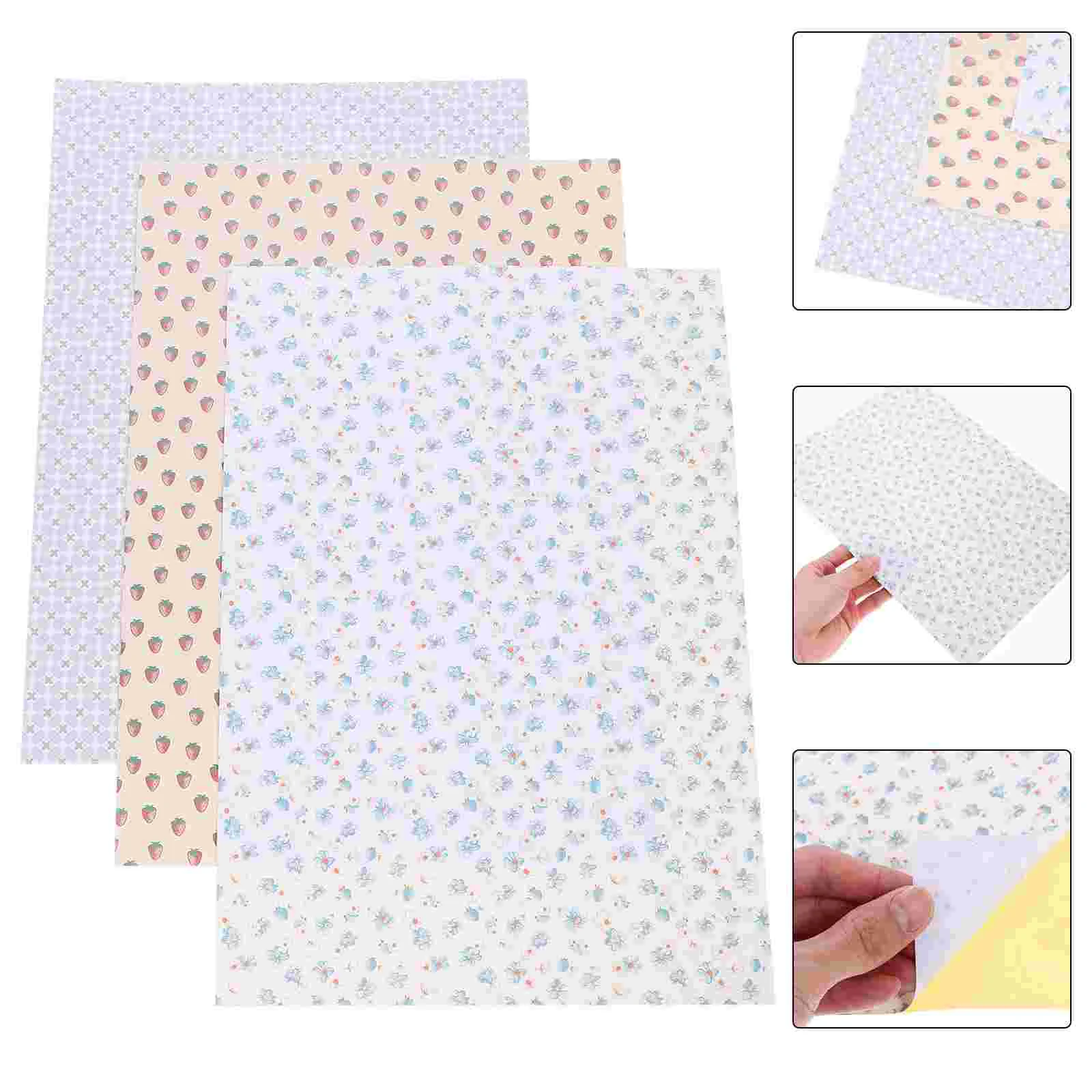 3 Sheets House Wallpaper Mini Wallpapers Peel and Stick Self-adhesive Stickers