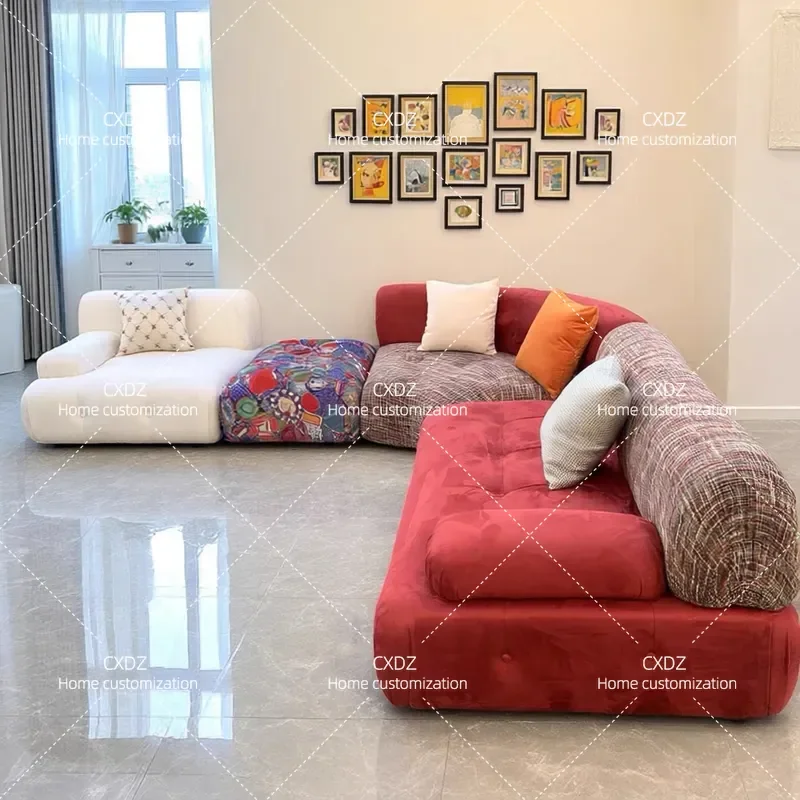 Italian Minimalist Modular Mica Sofa for Small Apartment Living Room 2025 New Simple Cream Style Free Combination Couch
