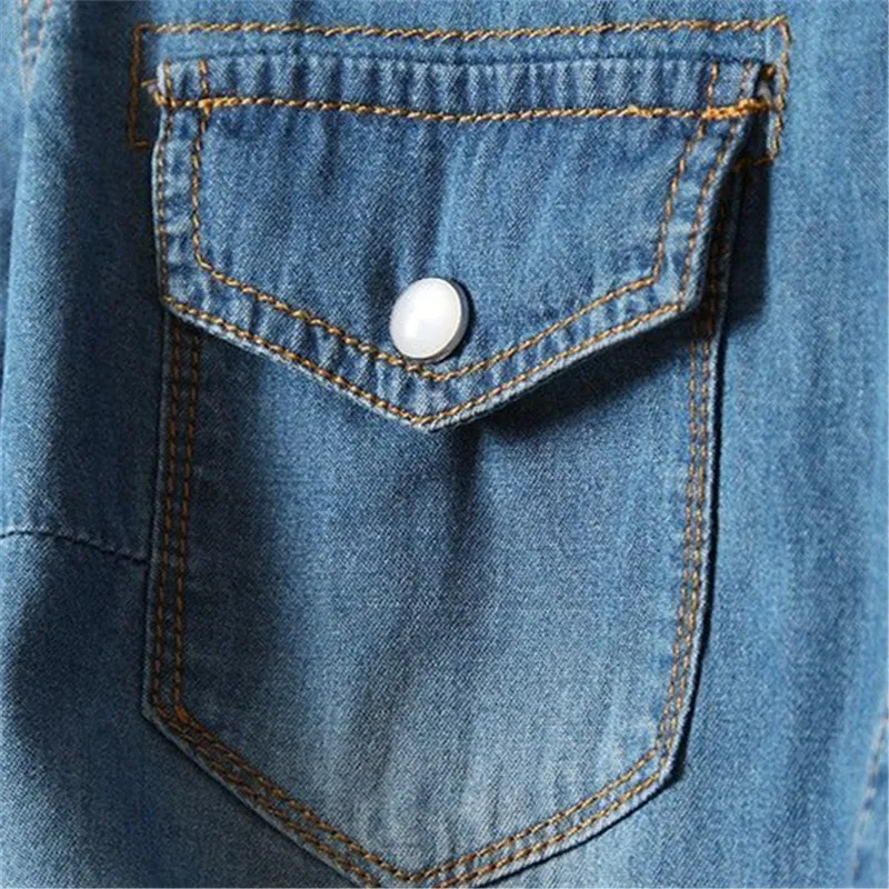 Sommer Neue Spitze-up Krawatte Denim Hemd Nahen Hülse Frauen Chemise Femme Crop Tops Koreanische Mode Kurze Jeans Bluse weibliche T1314