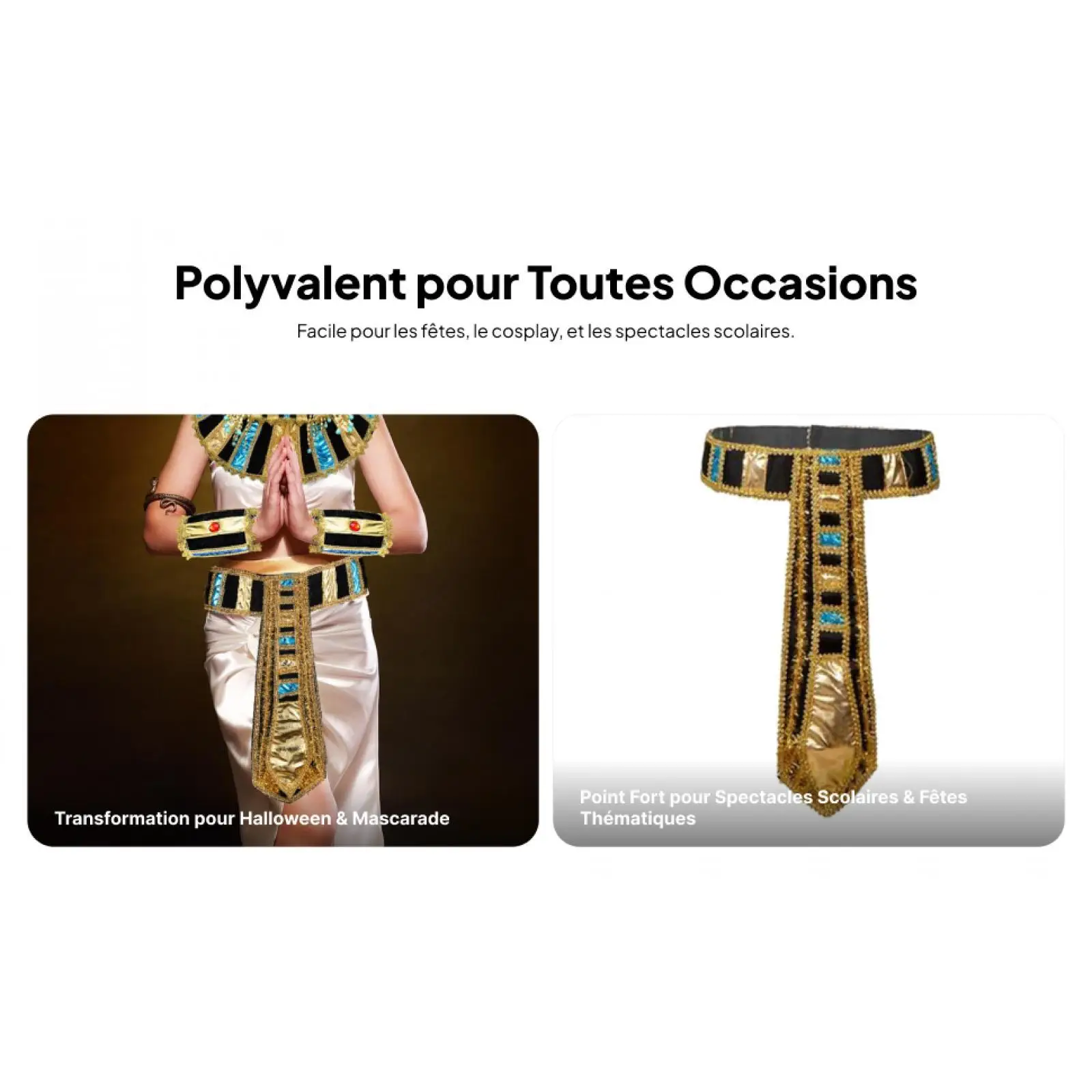 5Pcs Women's Egyptian Costume Accessories Snake Shape Headband Halloween Costumes Stylish Egyptian Belt Wristbands Fancy Dress