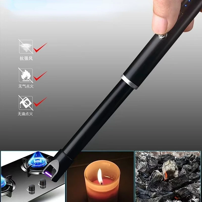 USB Rechargeable Arc Windproof Lighter Kitchen Cooking Igniter Outdoor BBQ Camping Lighter Portable Cigarette Accessories