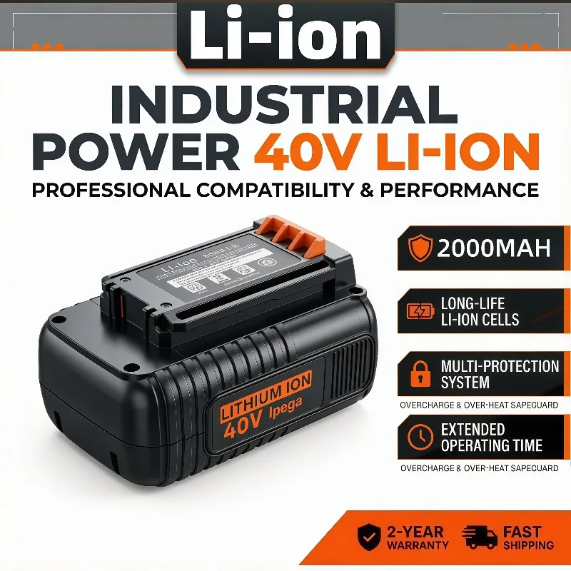 Built in BMS circuit board 40V2000mAh lithium battery compatible with original outdoor cordless garden tool battery from Baide