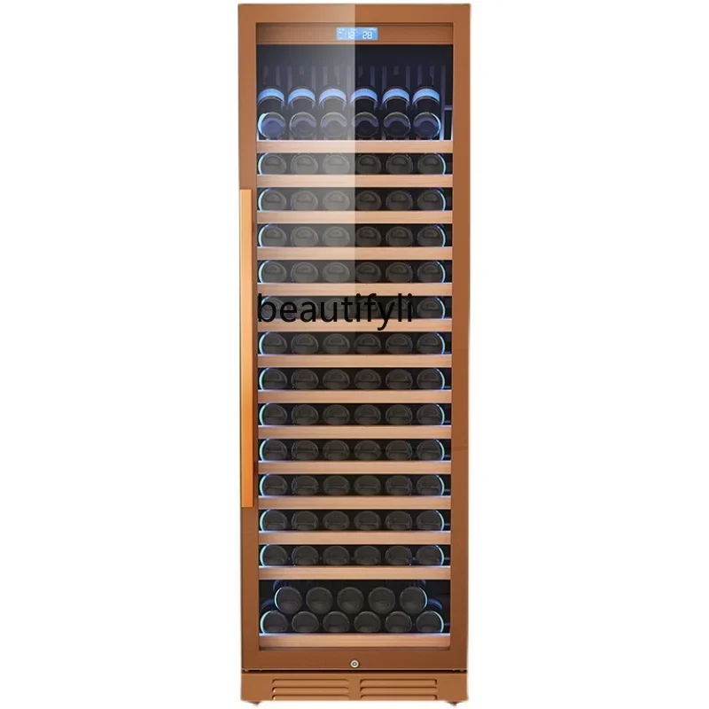 

A61 Compressor wine cabinet four seasons constant temperature single and double temperature solid wood tea ice bar cabinet