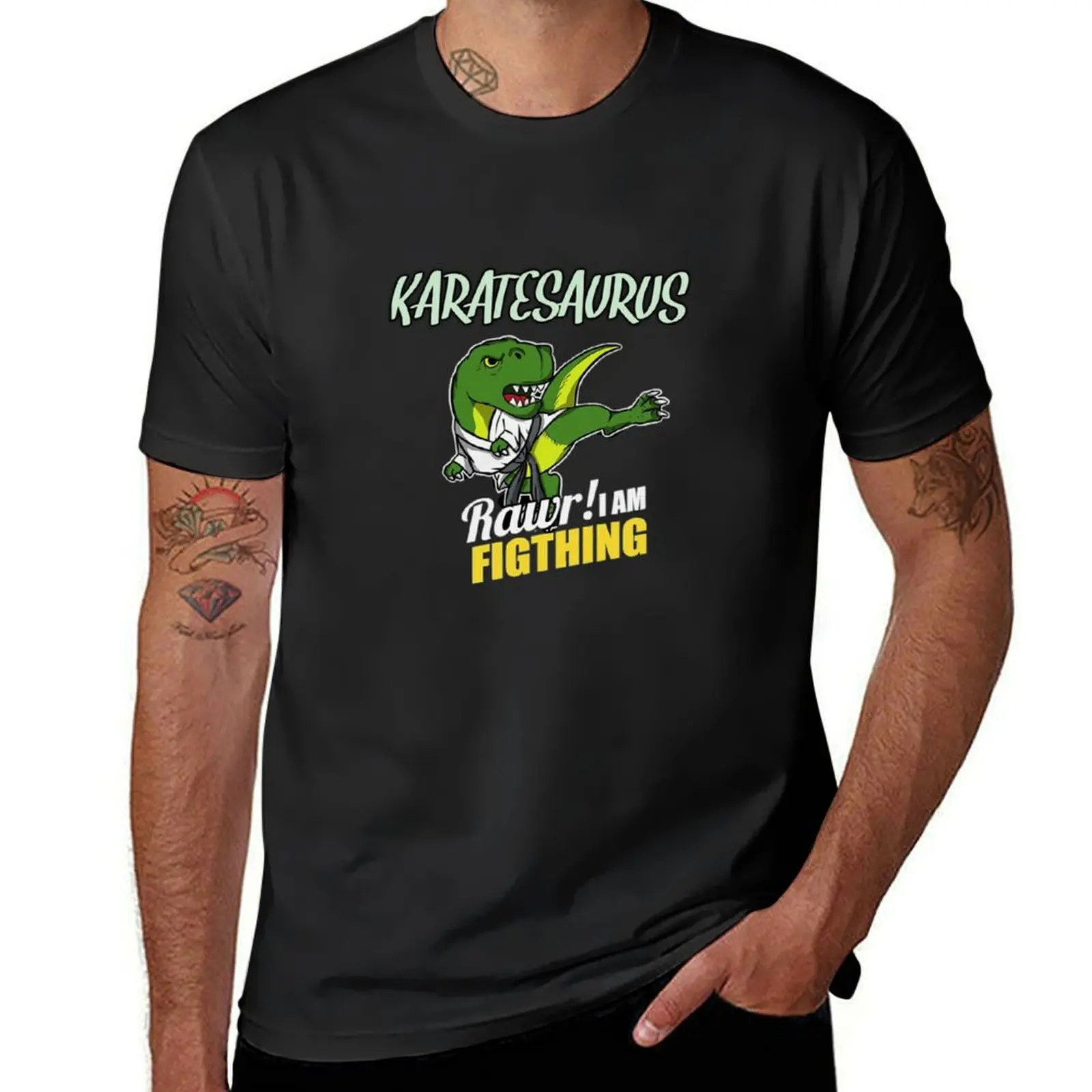 Karatesaurus T-Shirt sublime customs design your own Men's cotton t-shirt