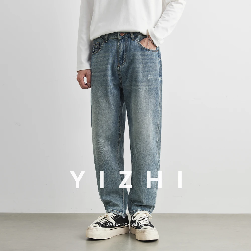 Men's Tapered Jeans Autumn Koren Fashion Loose Fit Casual Long Trousers Comfortable Breathable Classic Vintage Sle Men Jeans