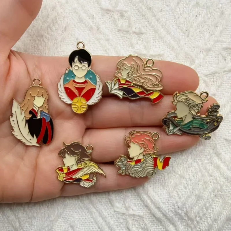 10pcs alloy drip oil cartoon pendant, DIY jewelry making earrings, keychain accessories