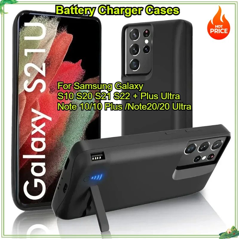 10000mAh Battery Charger Cases for Samsung Galaxy S10 S20 S21 S22 + Plus Ultra Note 8 9 10 20  Portable Battery Cover Power Bank