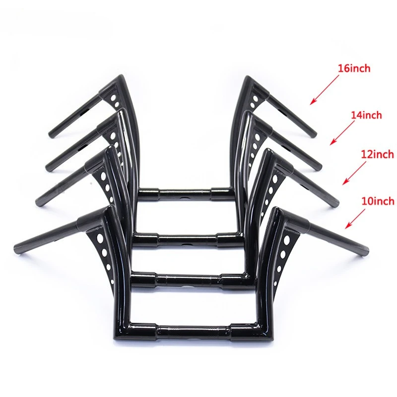10'' 12'' 14'' 16'' Rise Tall Ape Hanger Handlebars 1'' 25mm for Harley 883 883n 883XL 1200 Hardman Soft Tail HONDA Iron Horse