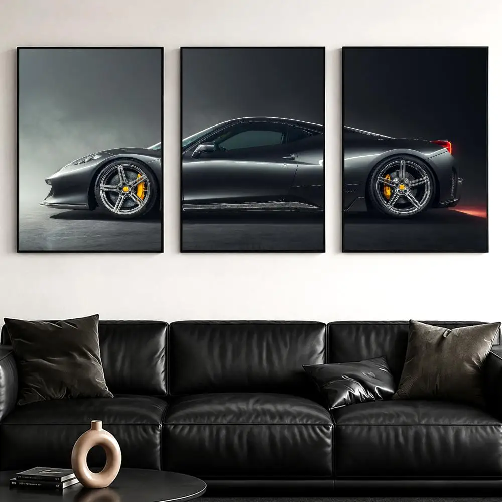 Sports Car Aerodynamics Profile Painting Calligraphy Canvas Wall Art Poster Set for Bedroom Living Room Home Decor Prints Gift