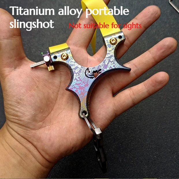 

NEW Titanium Alloy Dragon Tooth Flat Leather Slingshot Portable Outdoor High-precision Pocket Hunting Tool
