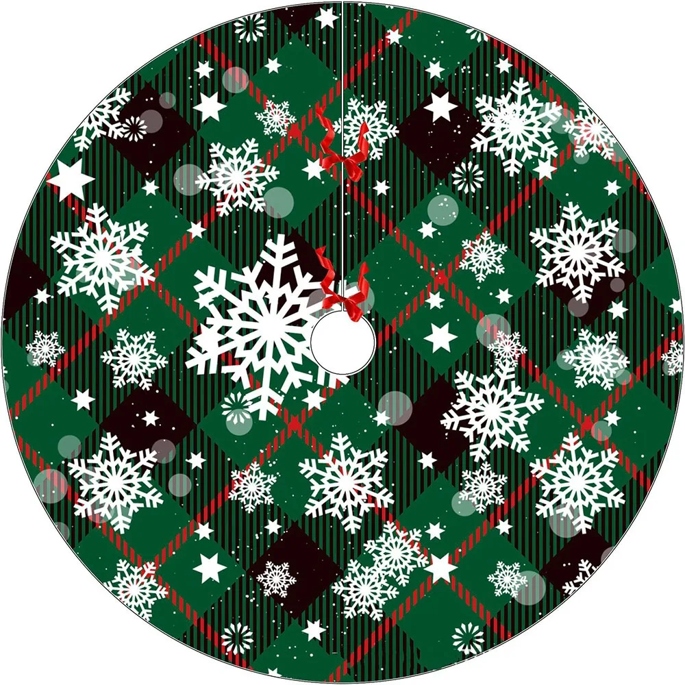 

Household Red Swirl Christmas Tree Skirts Large Size 90/120cm Christmas Tree Mat Polyester Round Xmas Tree Foot Cover Wedding