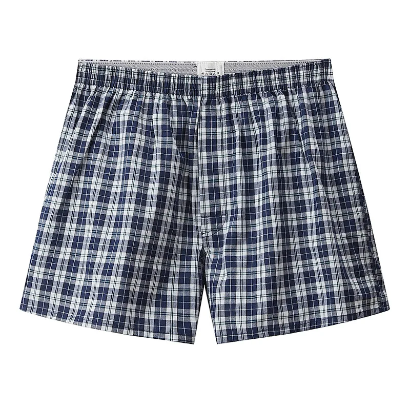 Fashion Plaid Pajamas Pants For Men Pure Cotton Sleepwear Shorts Man Home Wear Pant Lounge Pantalon Pyjama Male Sleepwear