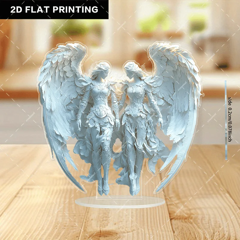 2D Flat, 2D Acrylic Is Suitable for All Four Seasons. The Flat Bohemian Archangel Acrylic Statue- 2D Flat Guardian Angel Is Perf