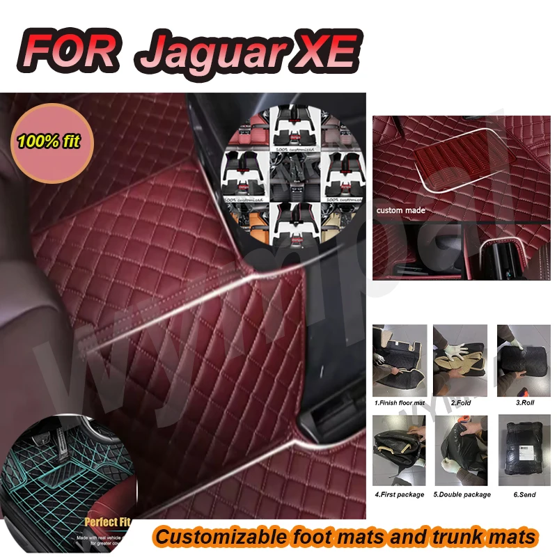 LUXURY Custom Automotive Car Floor Mats For Jaguar XE 2015 2016 2017 2018 2019 Auto Luxury Leather