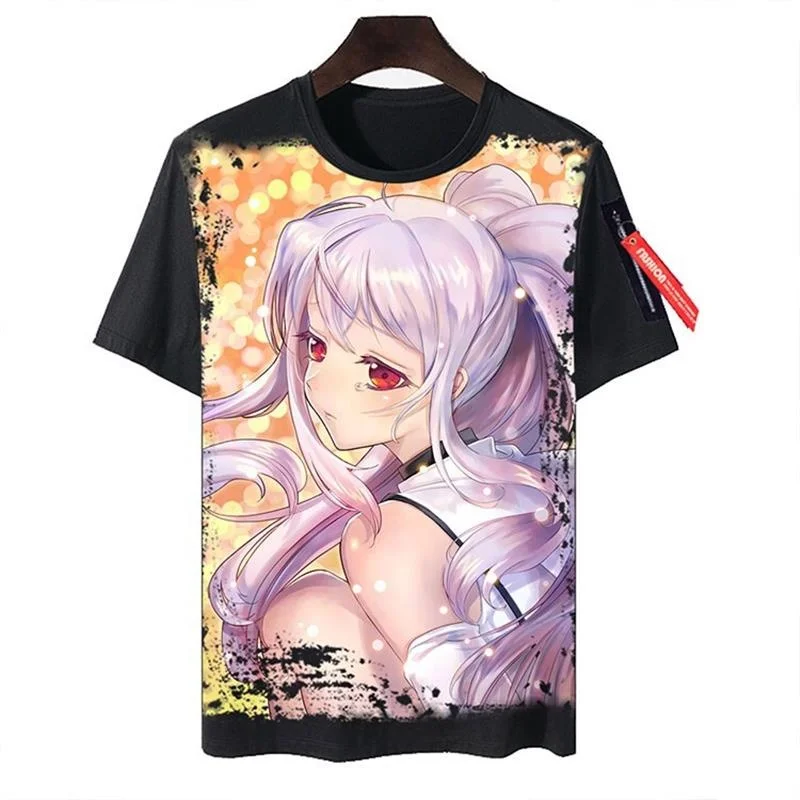 New PLASTIC MEMORIES Tshirt Short Sleeve Wish Clothes Ultra Slim Fit Crystal Velvet Fabric Non-fading Skin-friendly Breathable