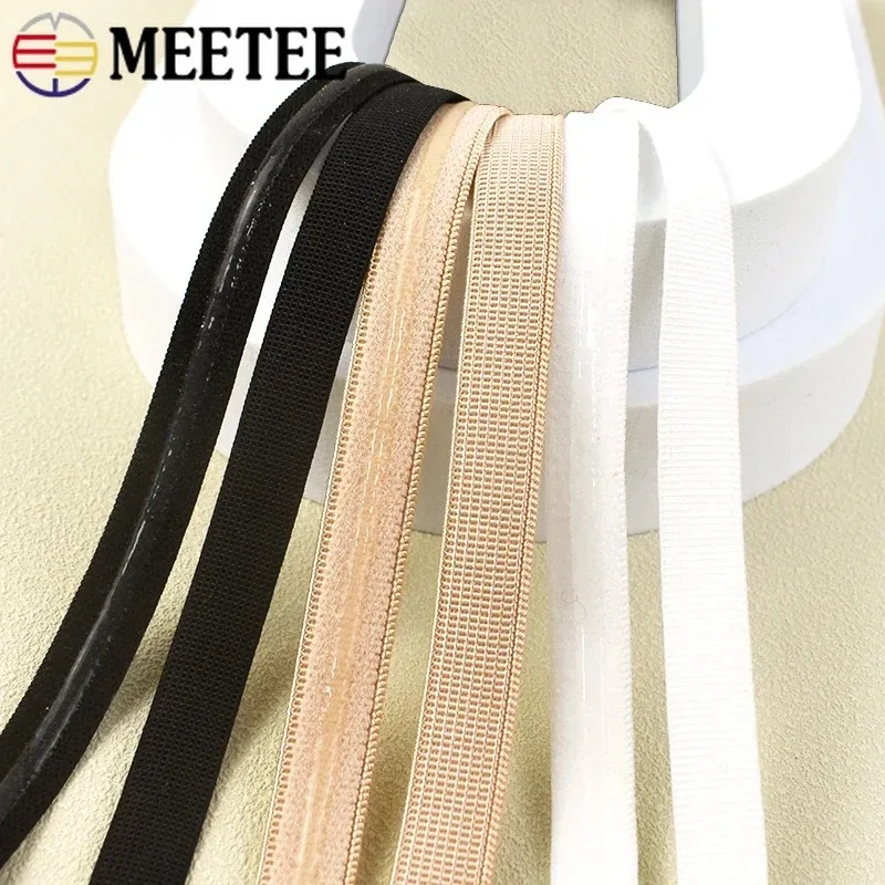 

10/12/15mm 5M Silicone Elastic Bands for Bra Strap Non-Slip Rubber Band Swimwear Bikini Fastener Stretch Tape Sewing Accessories