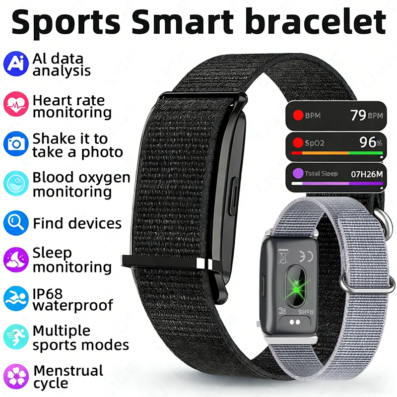 

New Sports Band Fitness Tracker GPS Trajectory Smart Bracelet Heart Rate Blood Oxygen Health Monitor Waterproof Smart Watch 2026