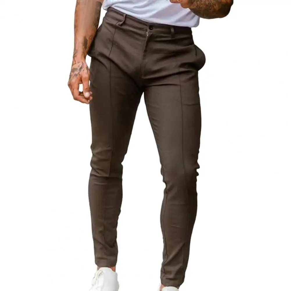 

Men's Pants Slim Business Trousers with Ankle Length Slant Pockets Clothing 2023