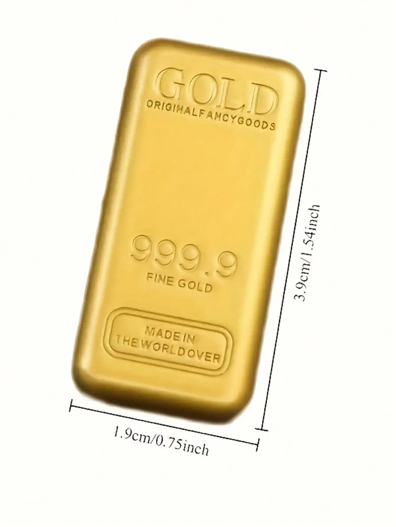 6 Stück realistische Kunstgoldbarren – moderne dekorative Metallstangen, ideal für Wohnzimmer, Schlafzimmer oder Büro-Schreibtisch-Display – Detail 3