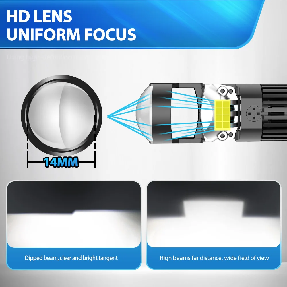 Car Lights HB4 9006 HB3 9005 LED 30000LM Mini Projector Lens Fog Light CSP Chip High Low Beam White Bulbs Motorcycle Auto Lamps - Image 2