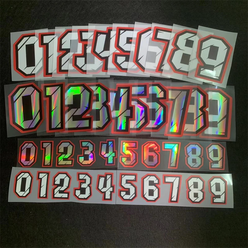 Car Racing Numbers Decorative Paster Sticker Motorcycle Head Stickers Refit Reflective Waterproof Sticker 0123456789 Decal Refit