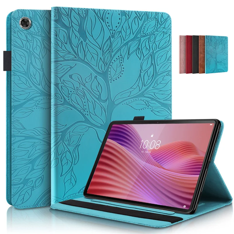 Tablet Coque For Lenovo Tab TB311FU Case Emboss Tree Flip Wallet Stand Cover For Etui Lenovo Tab 10.1 2025 TB311FU TB311XU Case