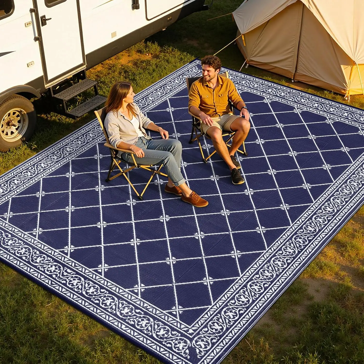 

Outdoor Rug 10'x14' for Patios Waterproof Patio Rugs Outdoor Mats for Front Porch,Beach Mat,Reversible Plastic Straw Camping
