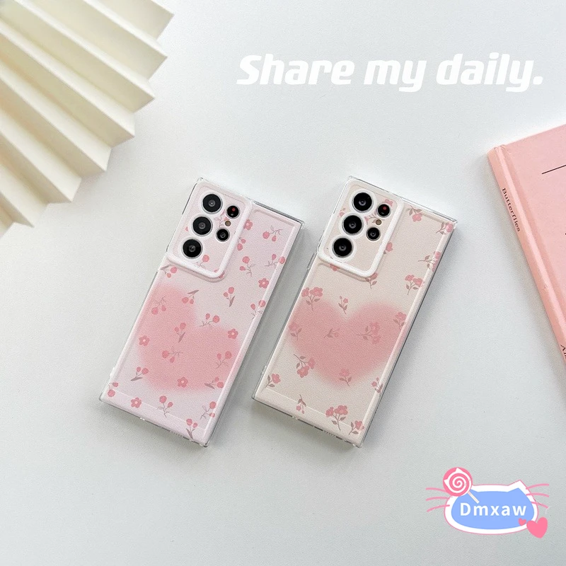 For Vivo V29 V27 V25 V23 Pro V21 V21e 4G 5G V29e V27e V23e V21s Phone Case Gradient Loving Heart Flower Soft Silicone Cover