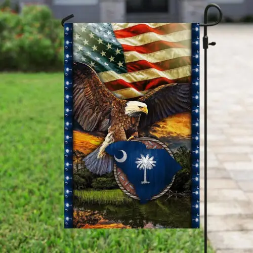 South Carolina State American Flag Garden Flag