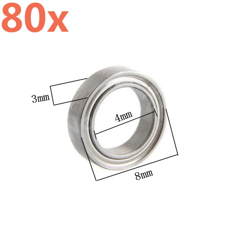 Wholesale 80pcs/lot Upgrade Steel Rolling Ball Bearing 8x4x3 for 1/16 Scale HSP 86082 Wltoys 58044 Himoto RC Car Spare Parts