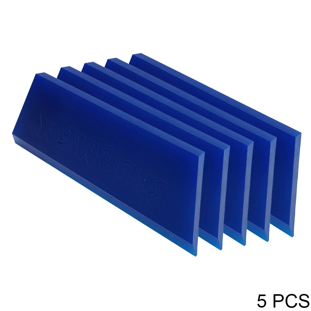 5Pcs BLUEMAX Blade Rubber Squeegee Bevel Water Wiper Blade Window Tinting Film Chrome Vinyl Wrap Car Wrapping Tools