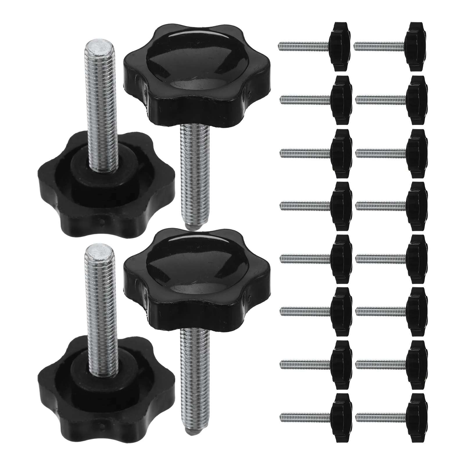 

20Pcs M8 X 40mm Thread Star Knobs Plastic Hand Tightening Screw for Cabinet and Tool Parts Thread Clamping Knob Handle